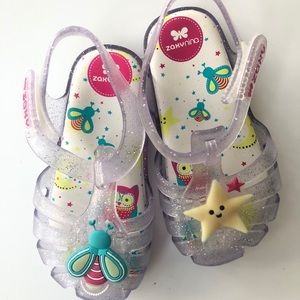 Zaxy Girls Jelly Glitter Shoes Star size 9